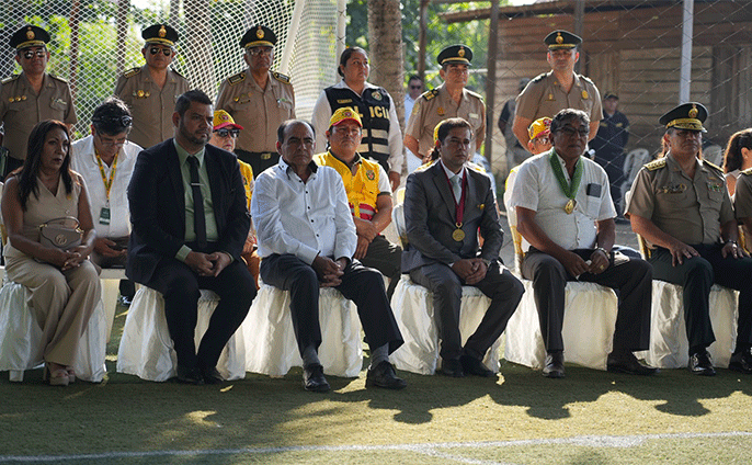 Inauguración del complejo deportivo de la PNP